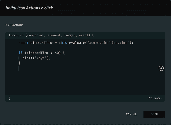 haiku actions editor